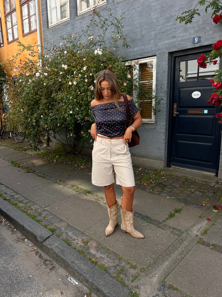Suede cowboy boots - Beige