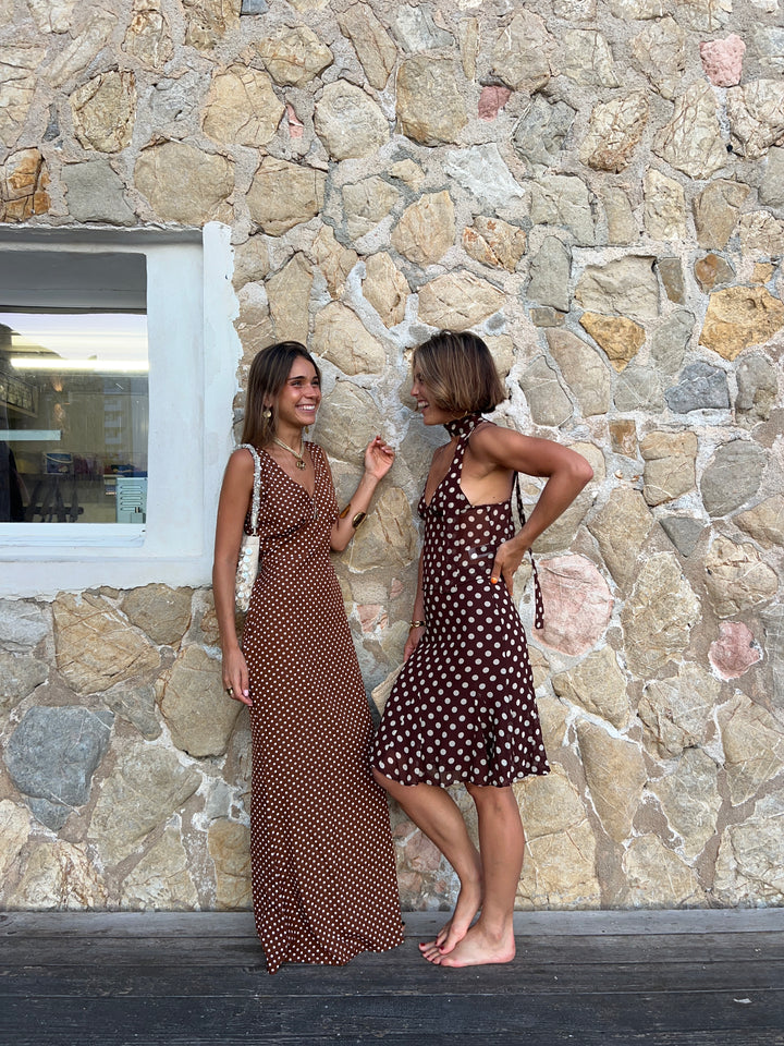 Vida polka dot dress - Brown