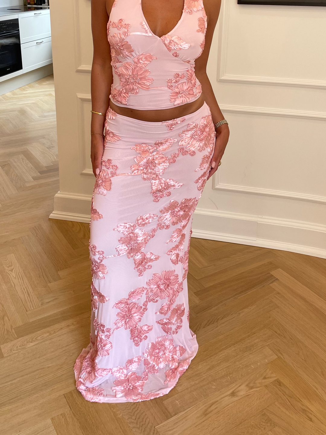 Kivo maxi mesh skirt - Pink
