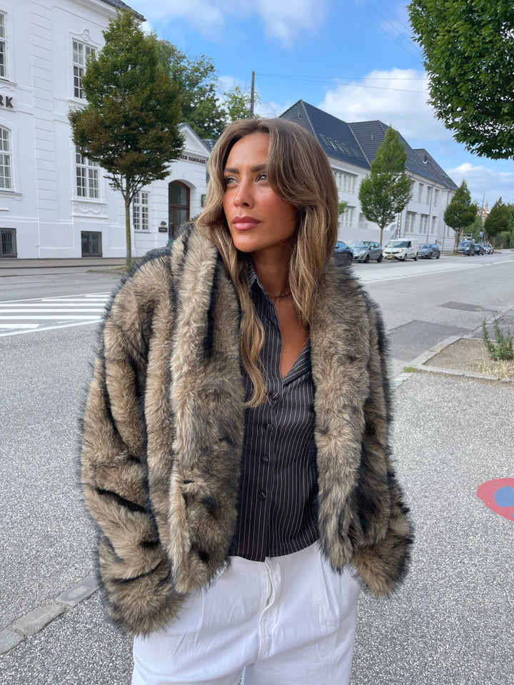 Ziva fur jacket - Brown