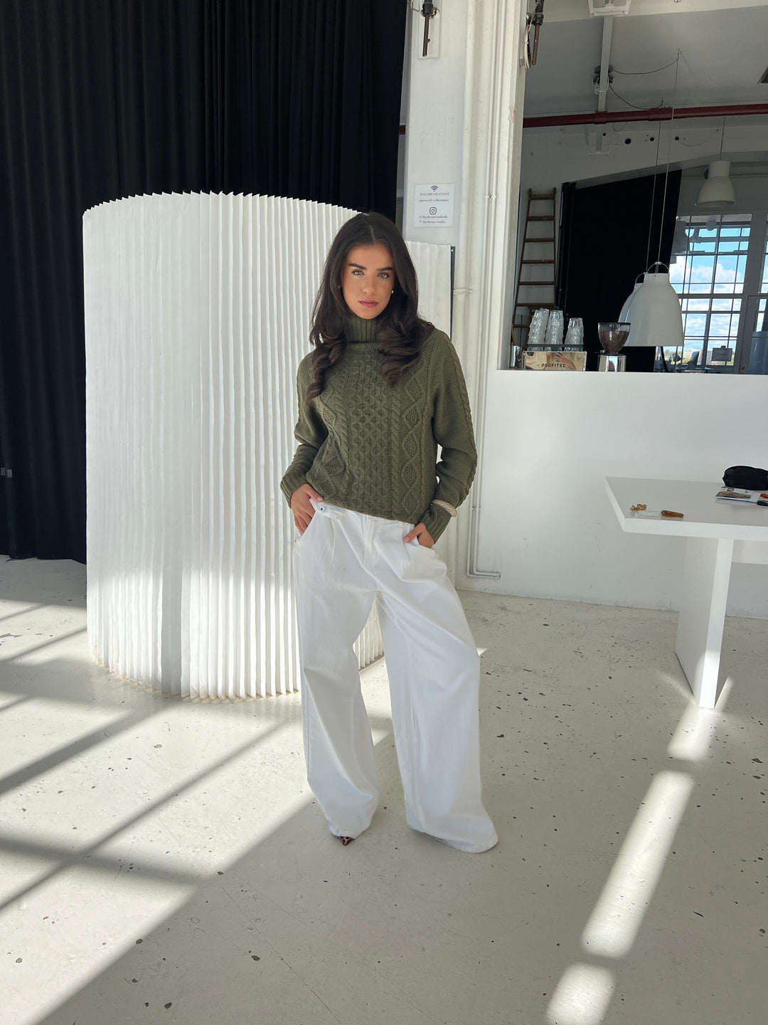 Elvira turtleneck sweater - Dark green