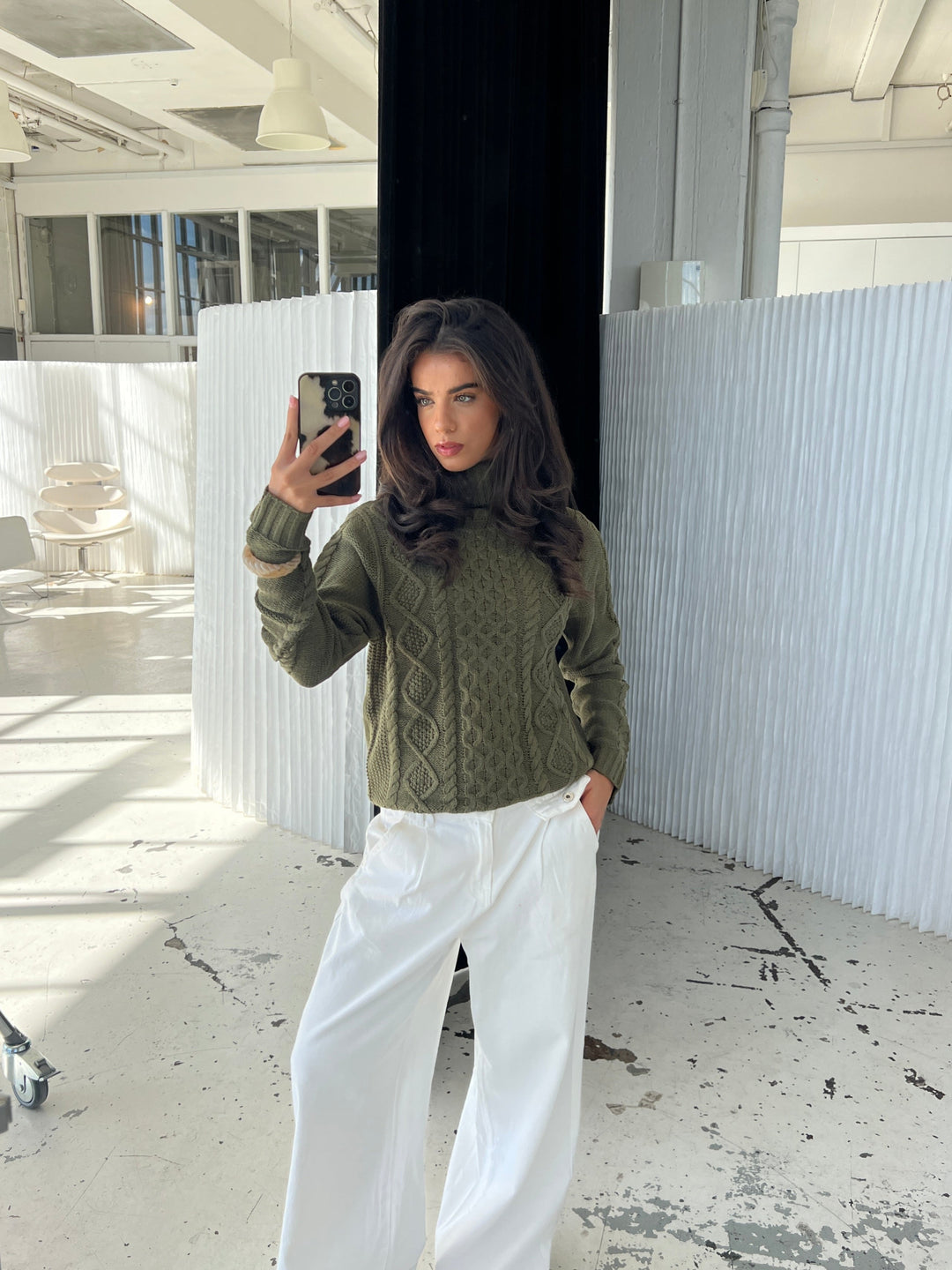 Elvira turtleneck sweater - Dark green