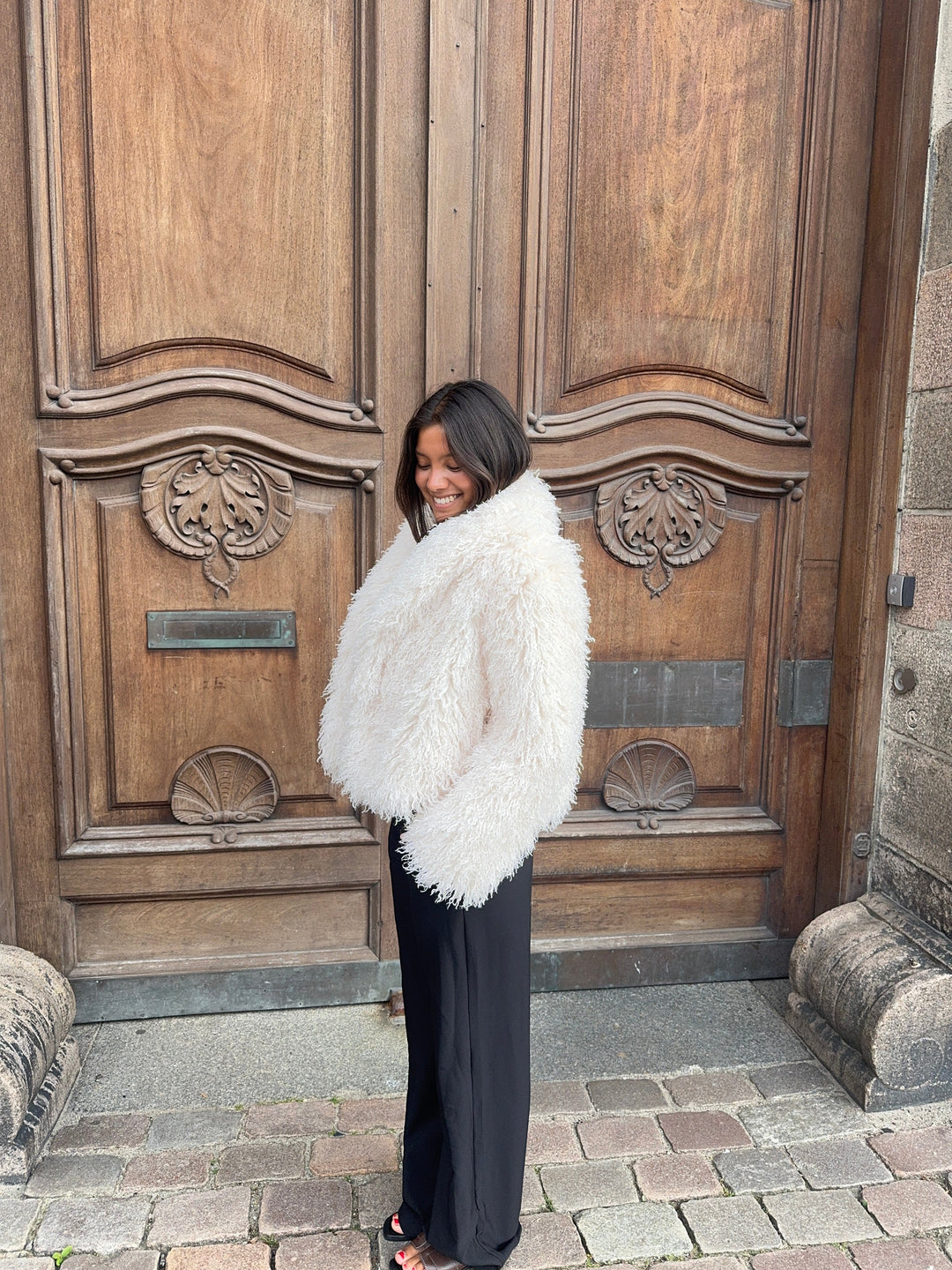 Mina fur jacket - Sand colored