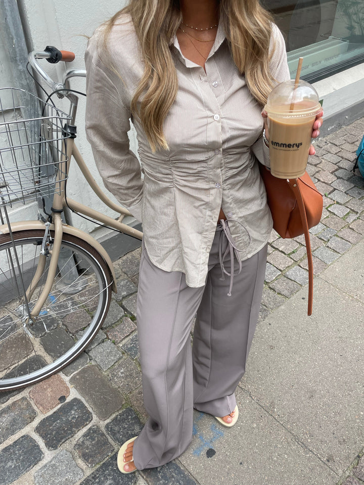 Chloe smock shirt - Beige/White