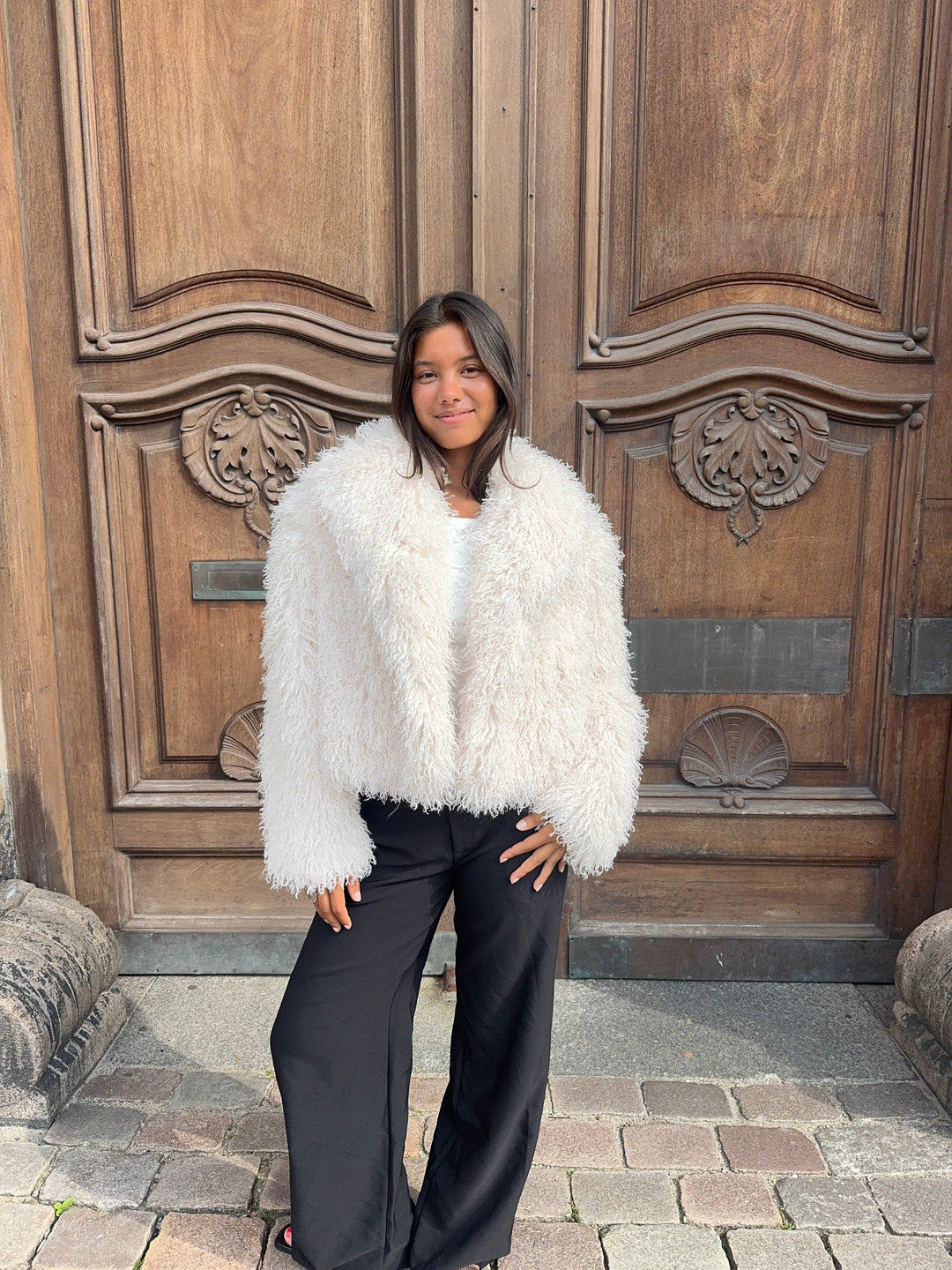 Mina fur jacket - Sand colored