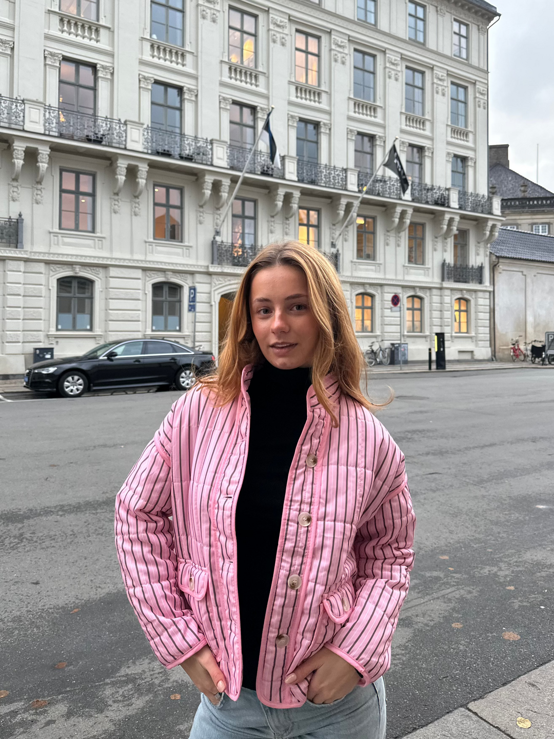 Rose quilted jacket