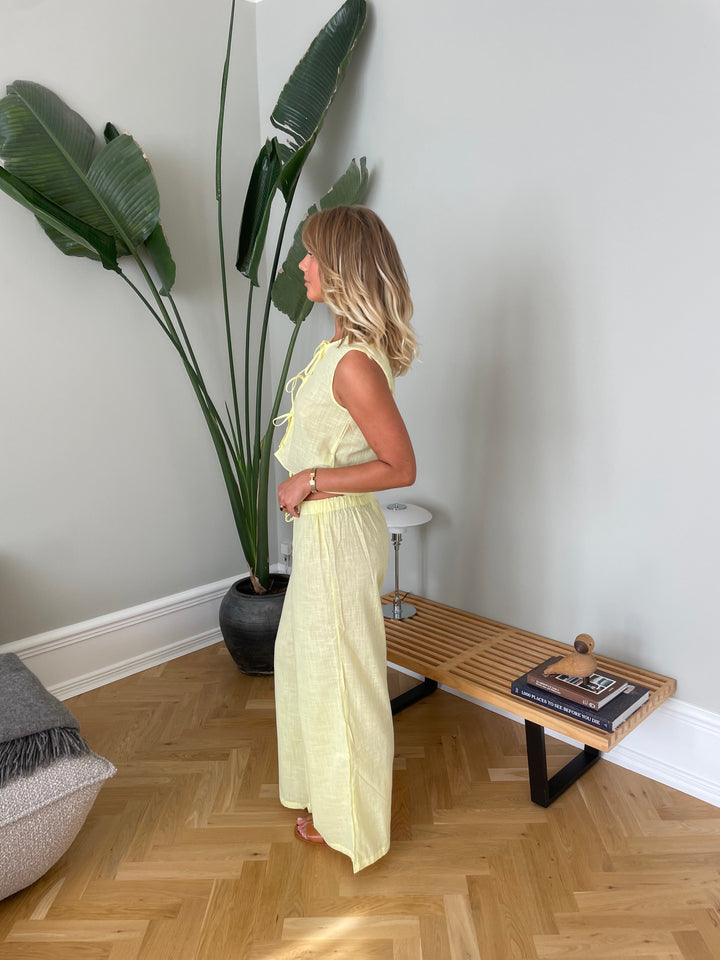 Elva linen pants - Light yellow
