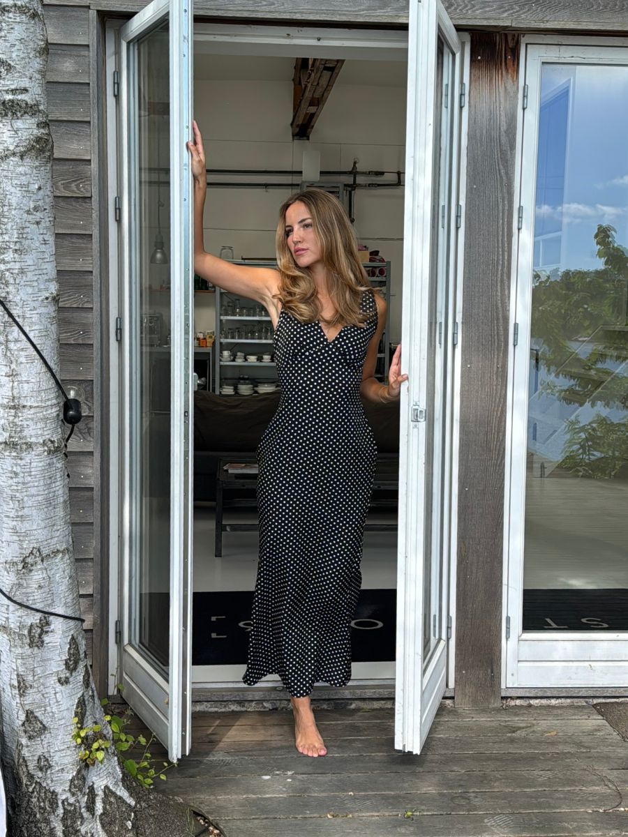 Vida polka dot dress - Black