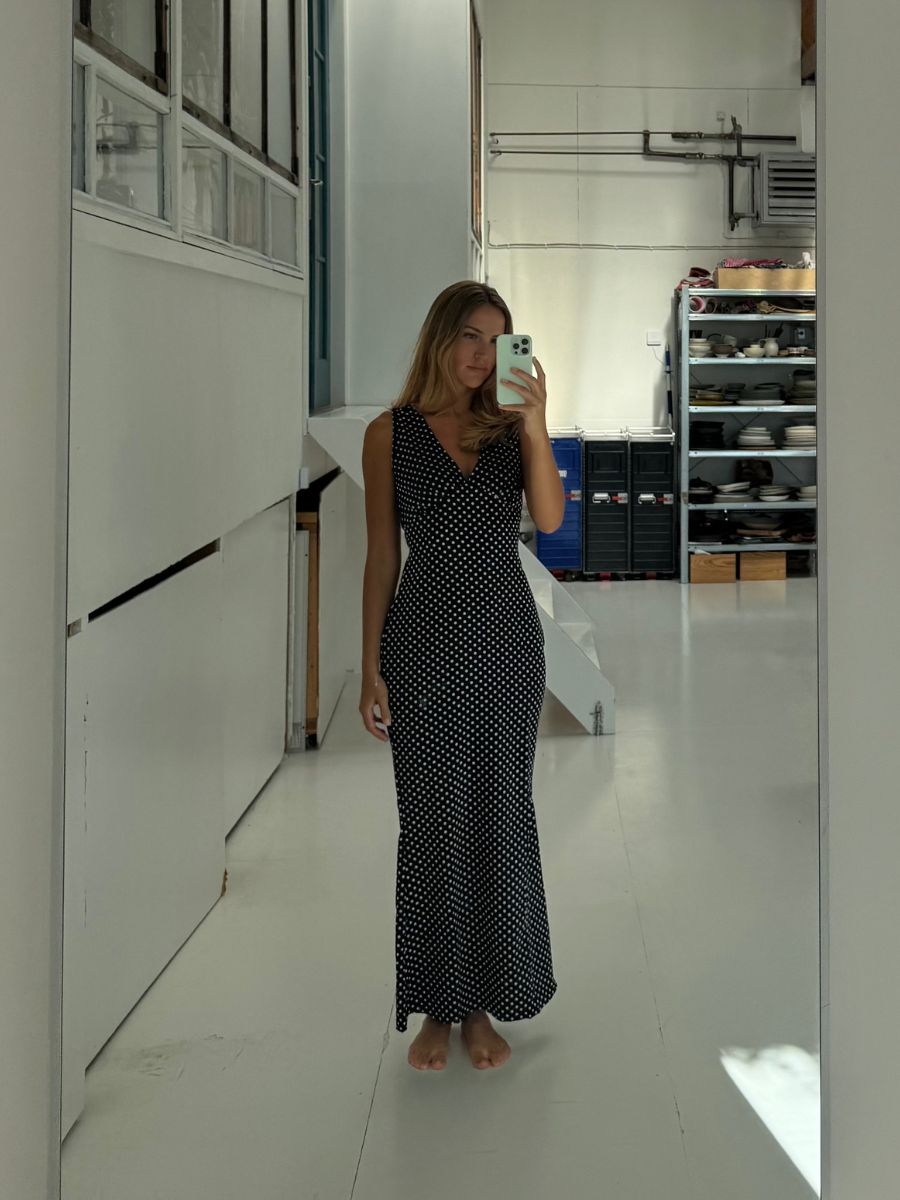 Vida polka dot dress - Black