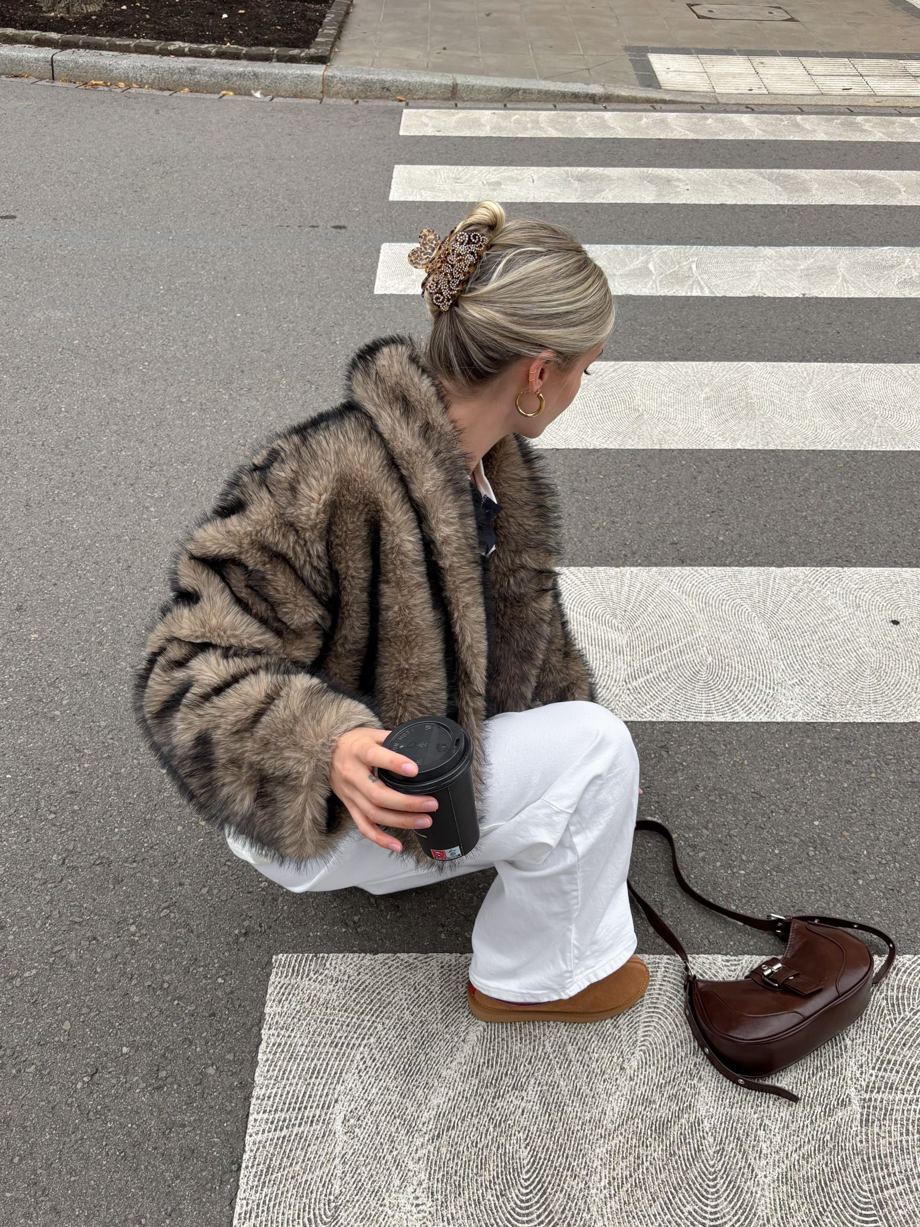 Ziva fur jacket - Brown – AYA-S Worldwide