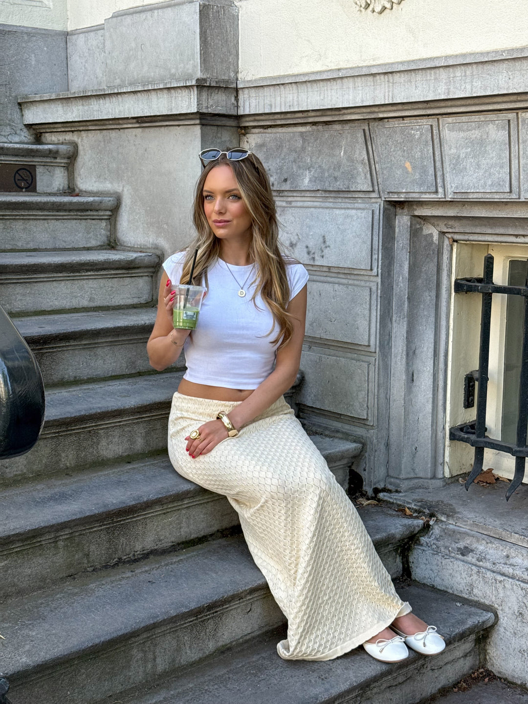 Maddy knitted skirt - Cream white