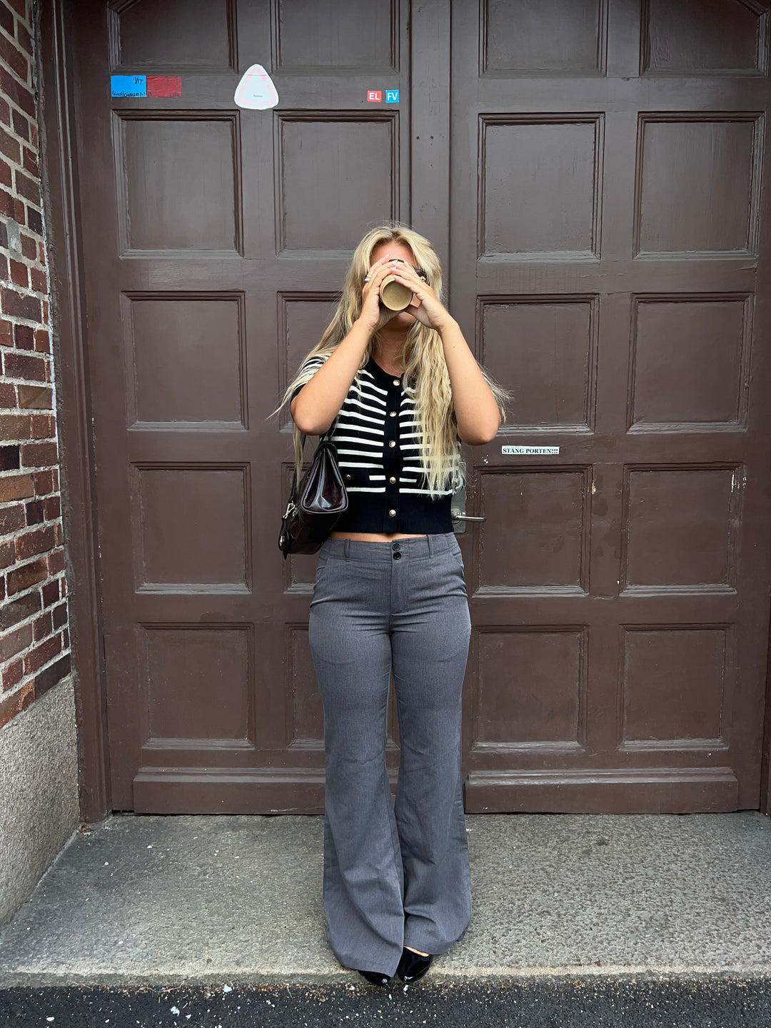 Lucy low waisted suit pants - Grey