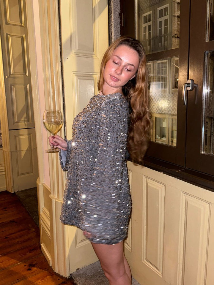 Aija bow dress - Grey