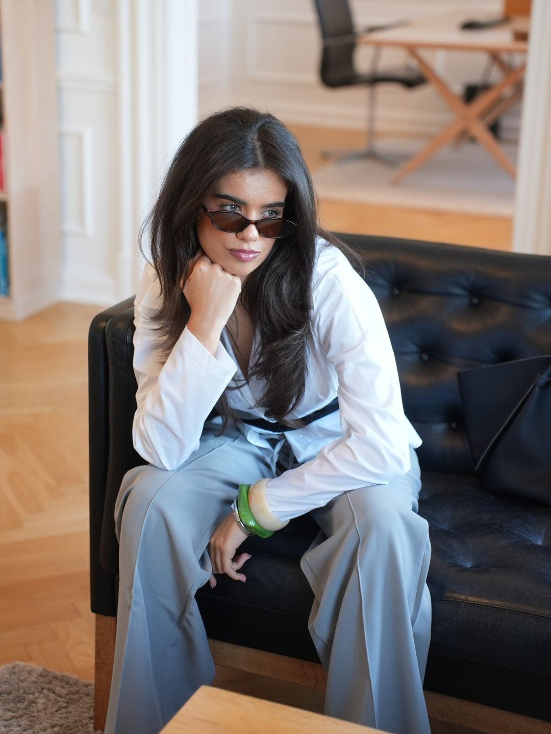 Alessia fitted shirt - White