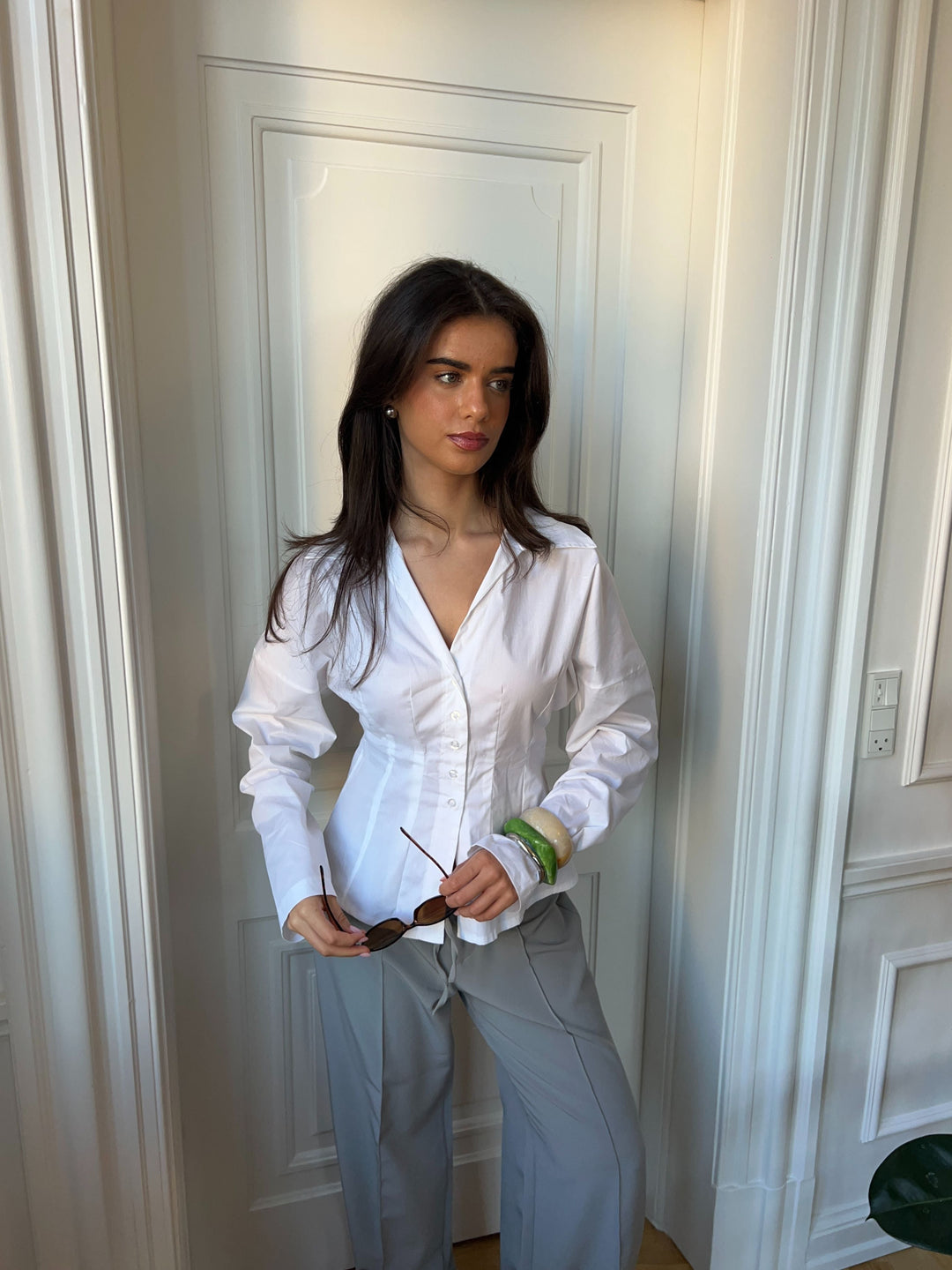Alessia fitted shirt - White
