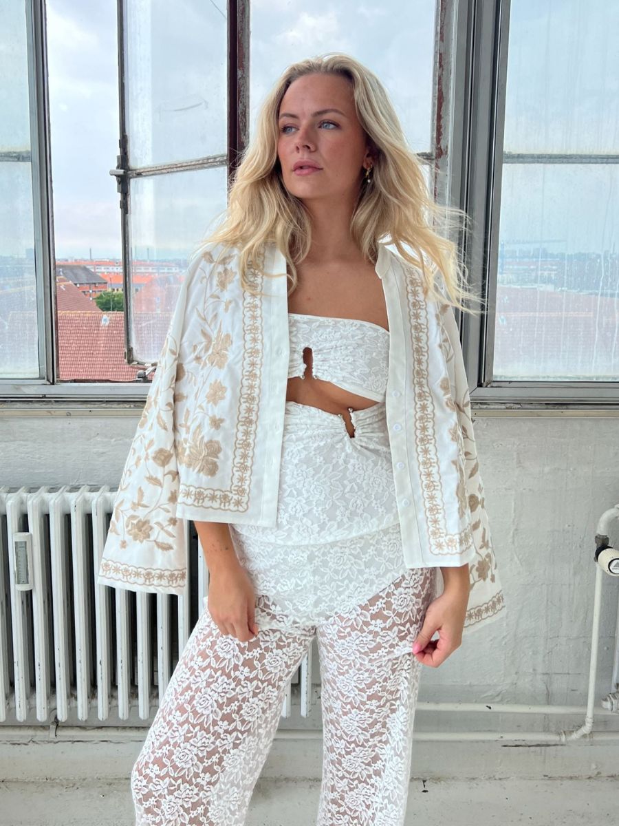 Alma lace top - White