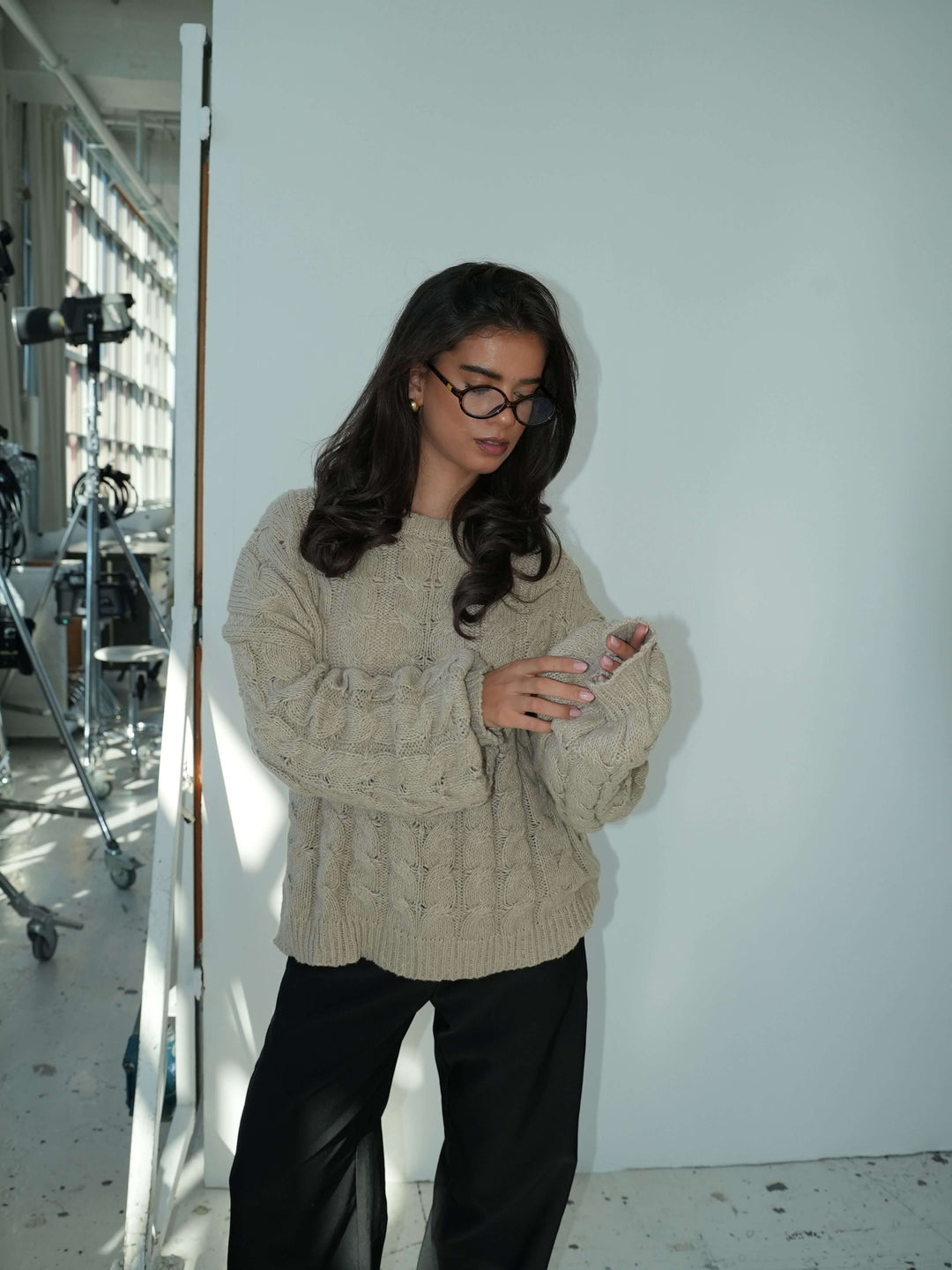 Anora chunky knit sweater - Beige