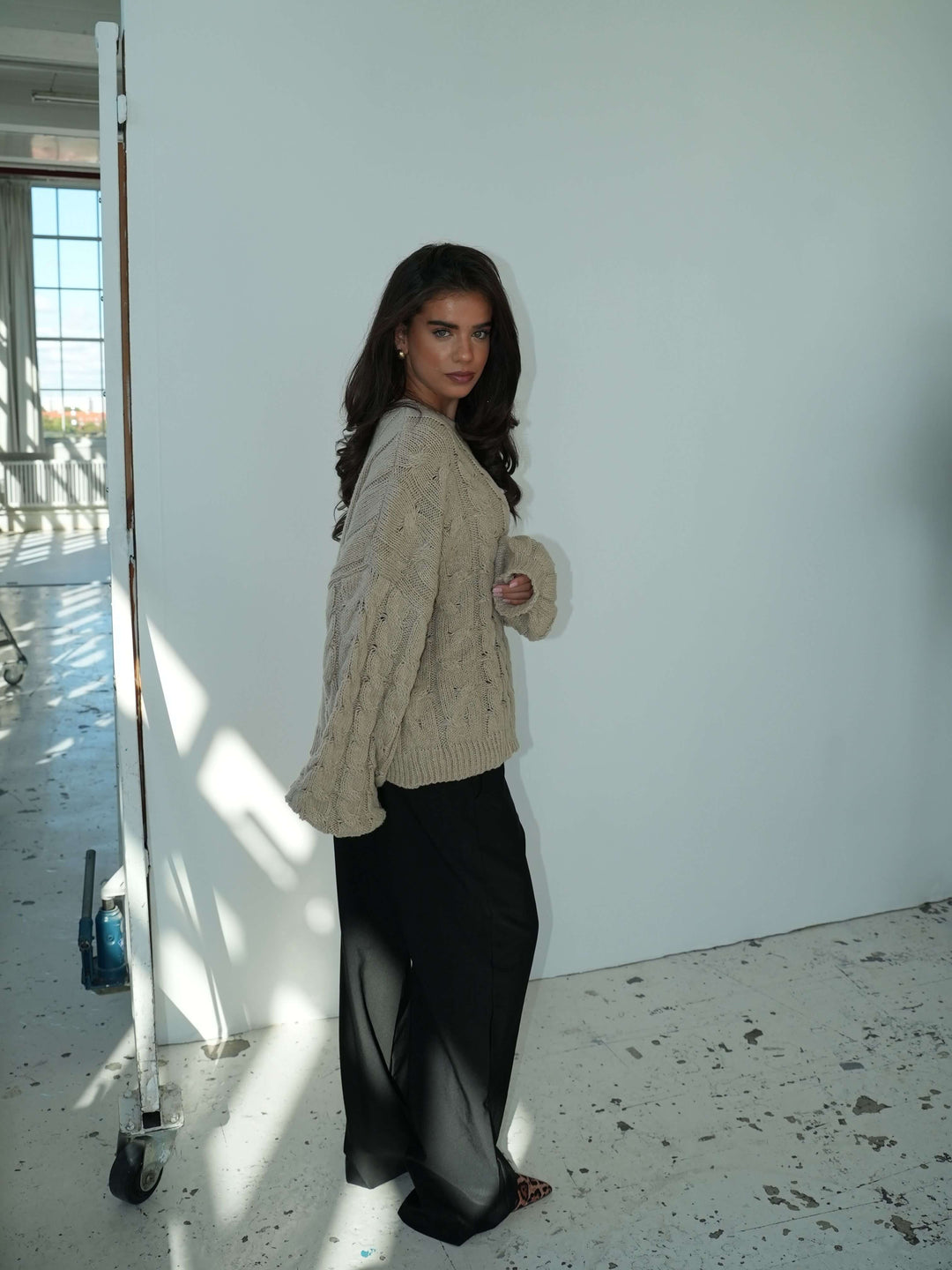 Anora chunky knit sweater - Beige