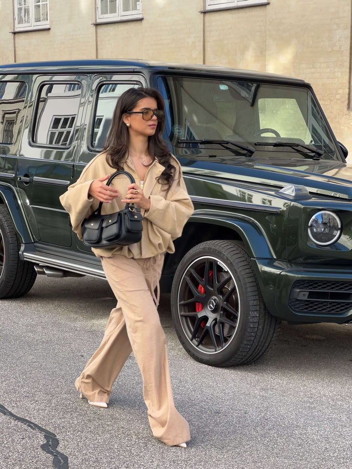 Arlinda suede bomber jacket - Beige