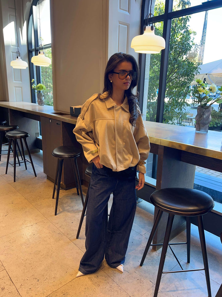 Arlinda suede bomber jacket - Beige