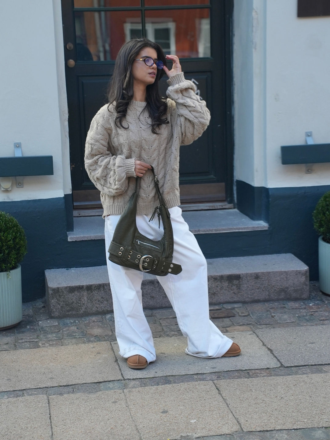 Ayla buckle shoulder bag - Green