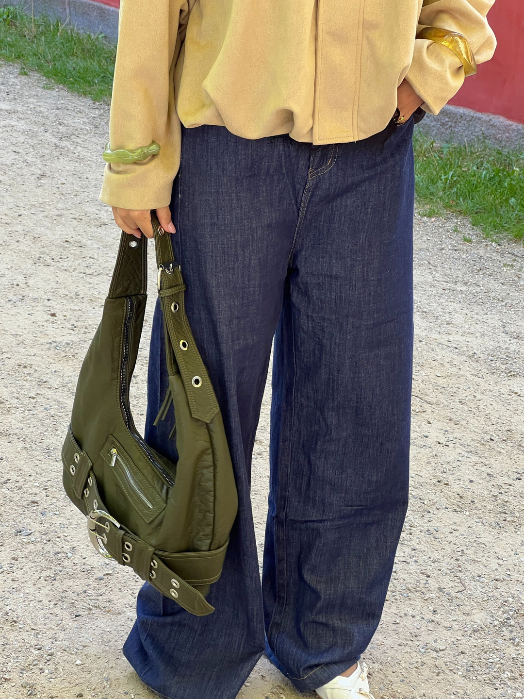 Ayla buckle shoulder bag - Green