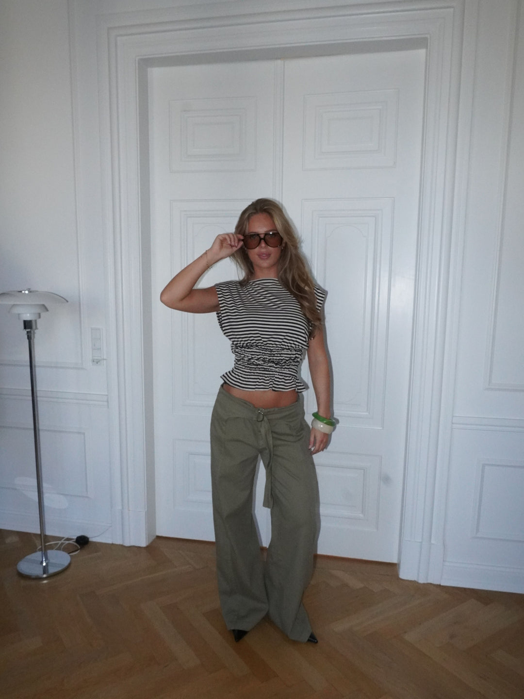 Claire belt pants - Green