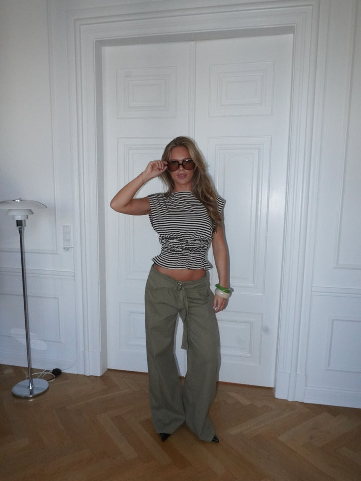 Claire belt pants - Green