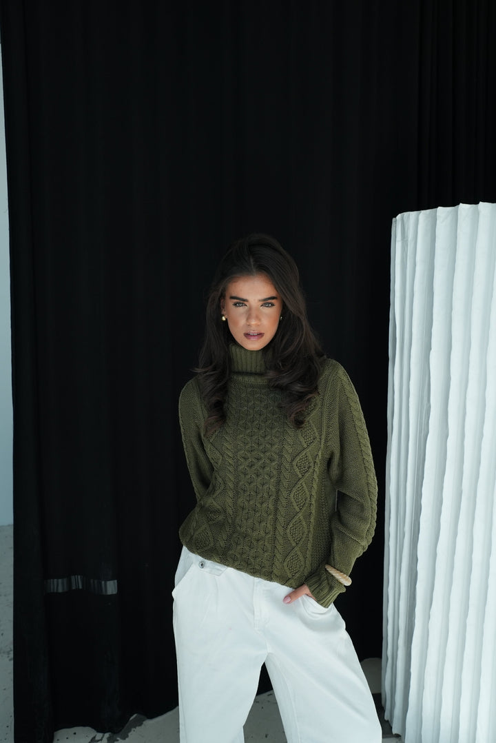 Elvira turtleneck sweater - Dark green