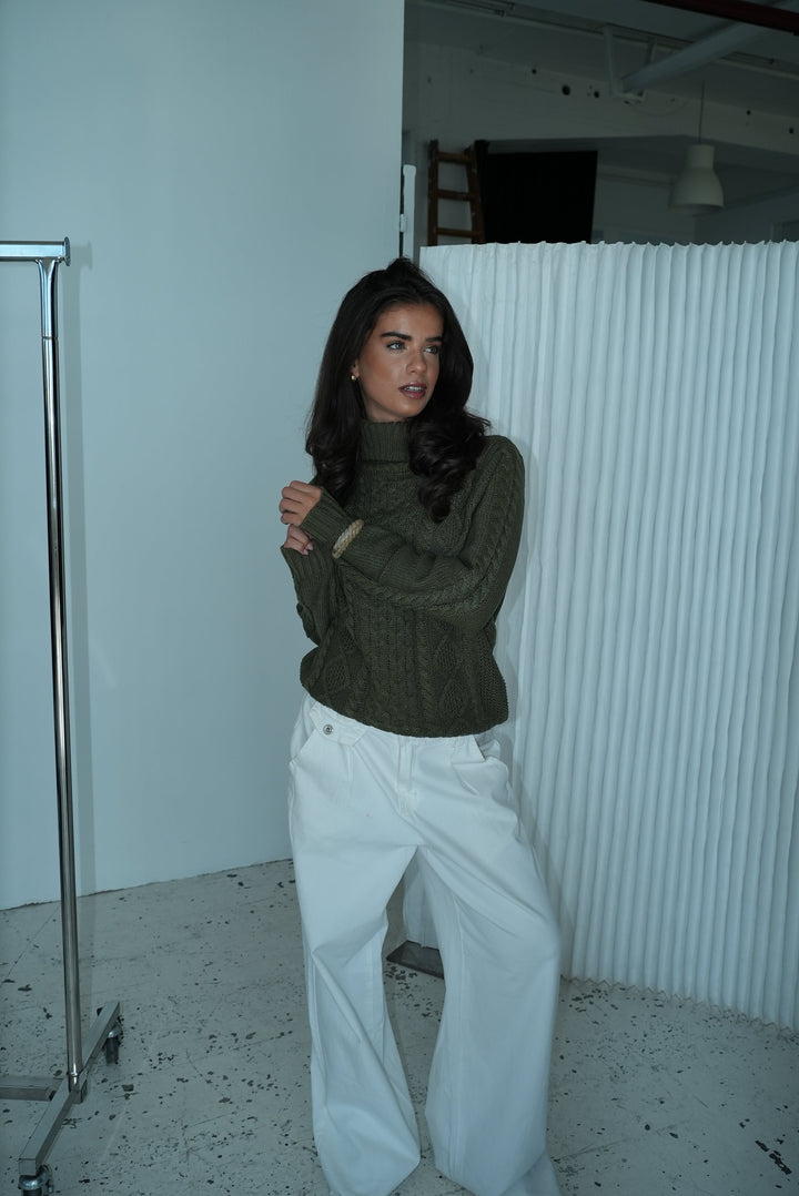 Elvira turtleneck sweater - Dark green