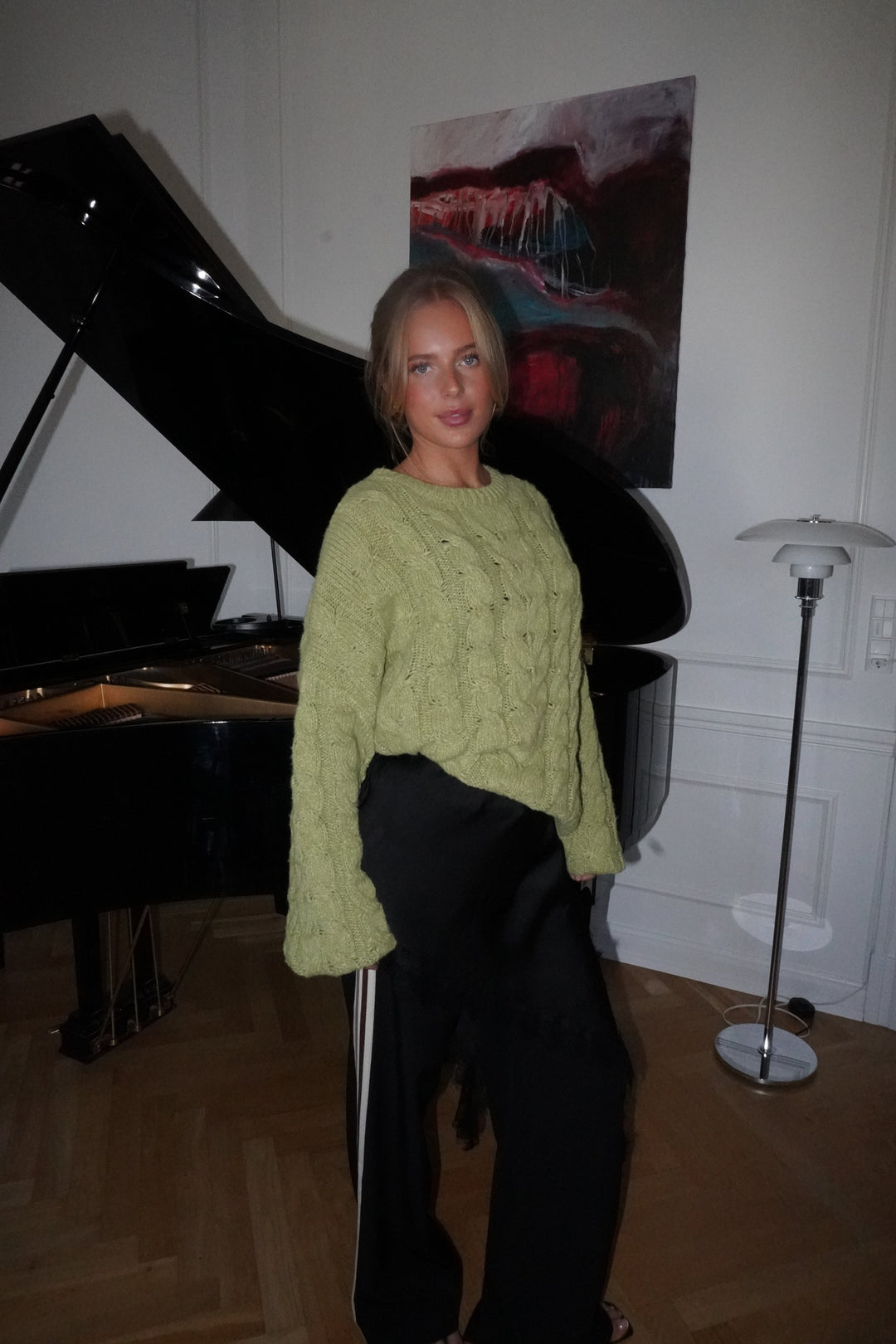 Anora chunky knit sweater - Lime green