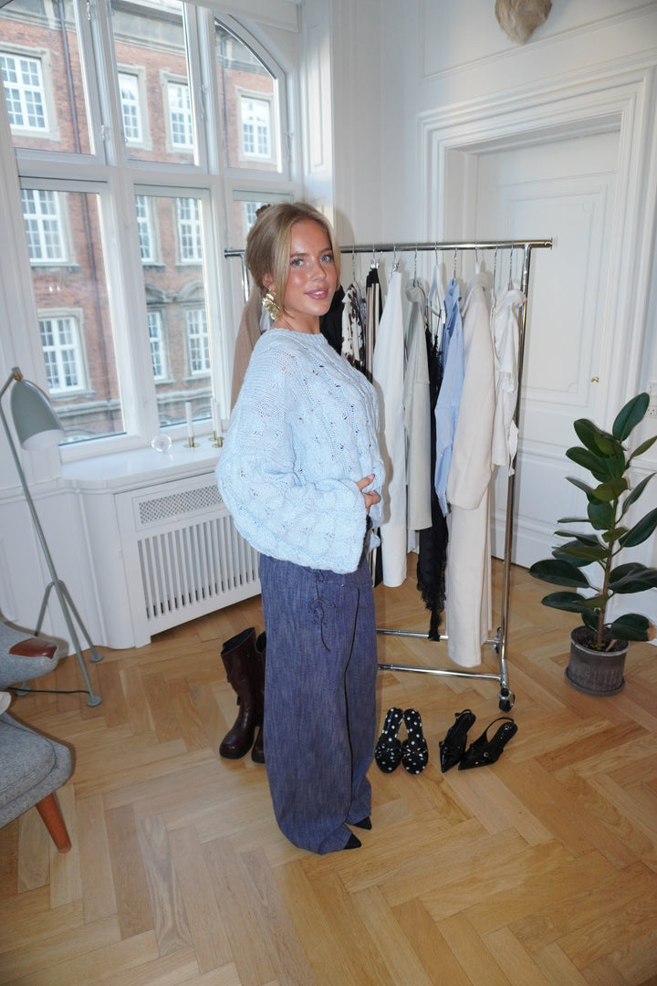 Anora chunky knit sweater - Light blue