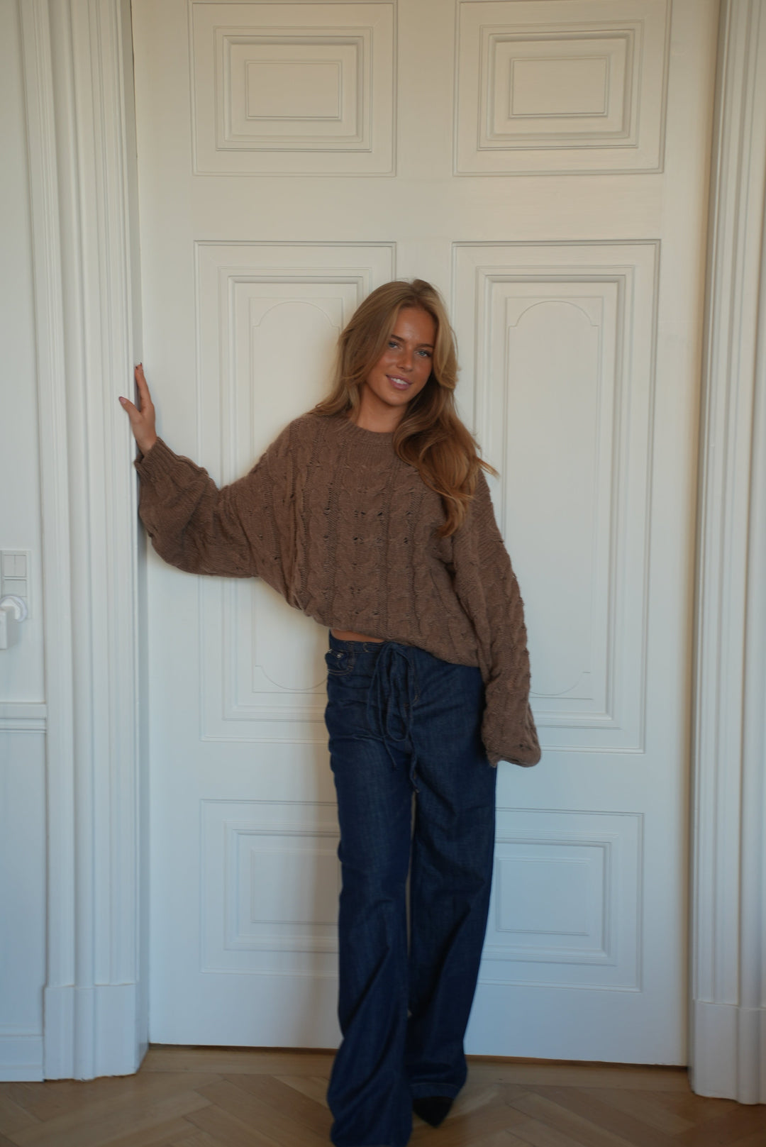 Anora chunky knit sweater - Brown