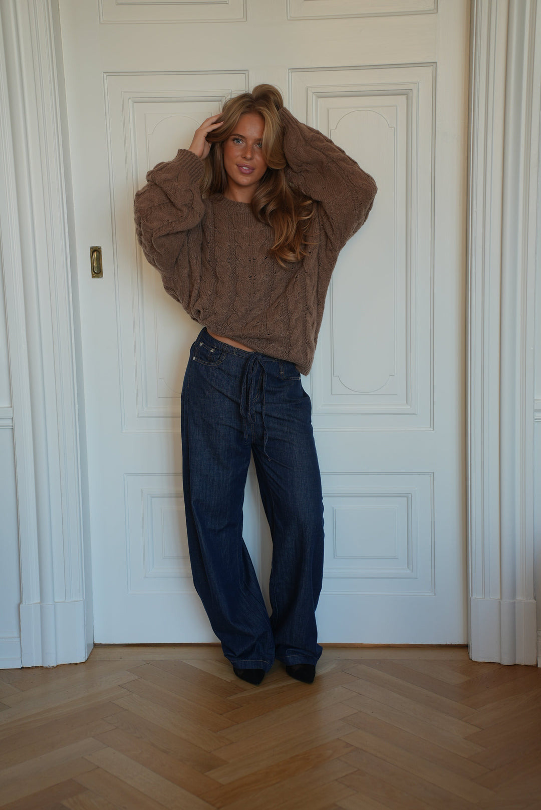 Anora chunky knit sweater - Brown