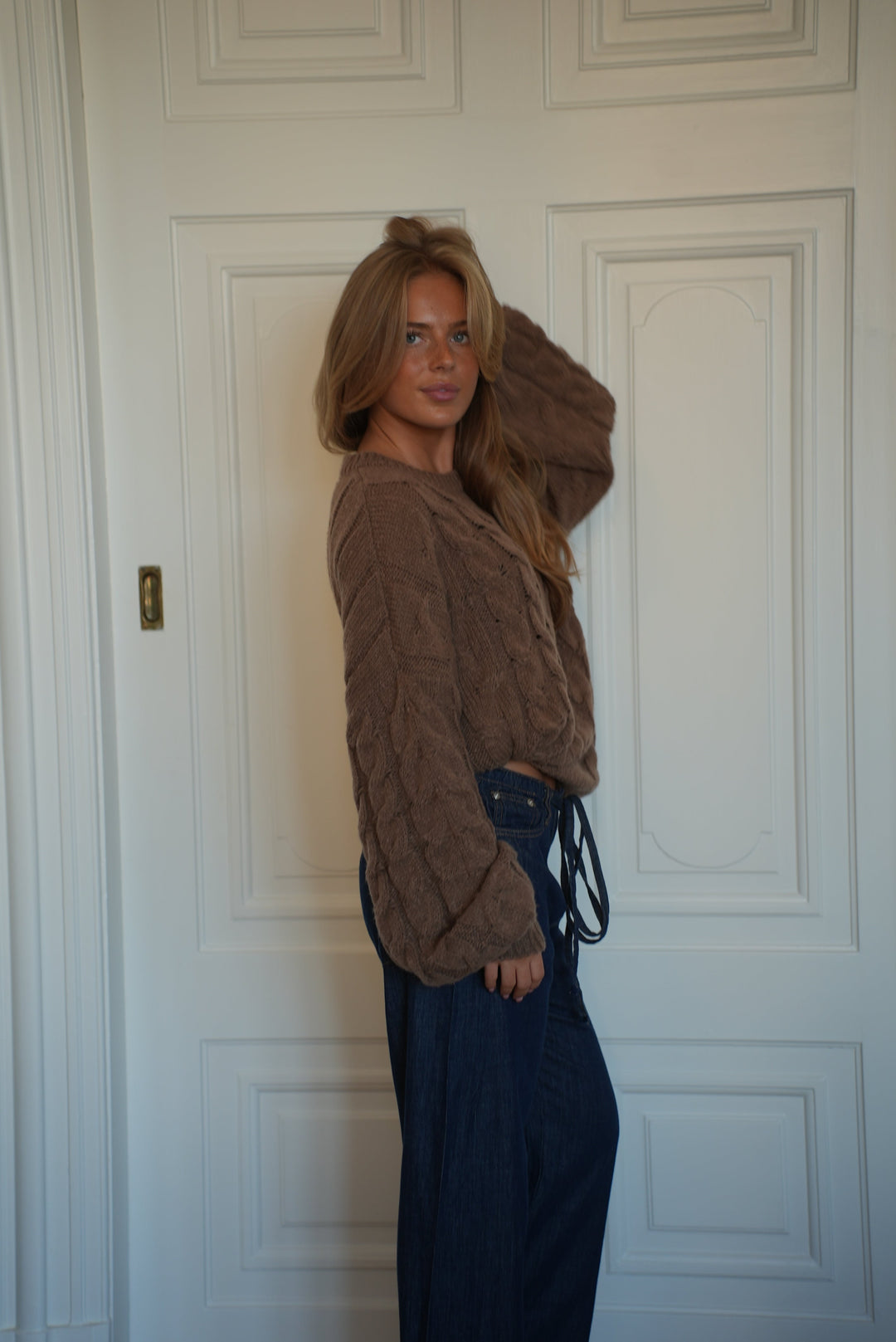 Anora chunky knit sweater - Brown