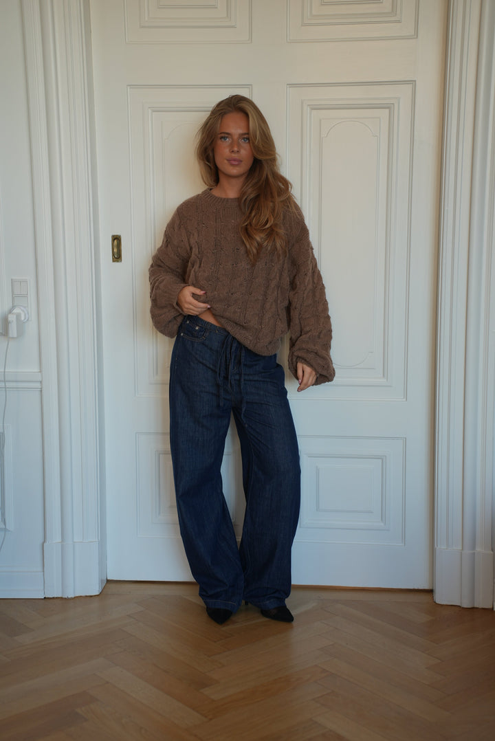 Anora chunky knit sweater - Brown