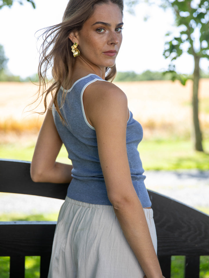 Tiffany top - Grey/White