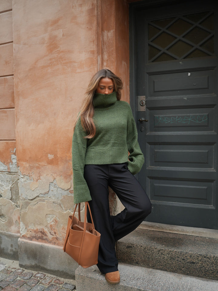 Elly High Neck Knit - Dark green