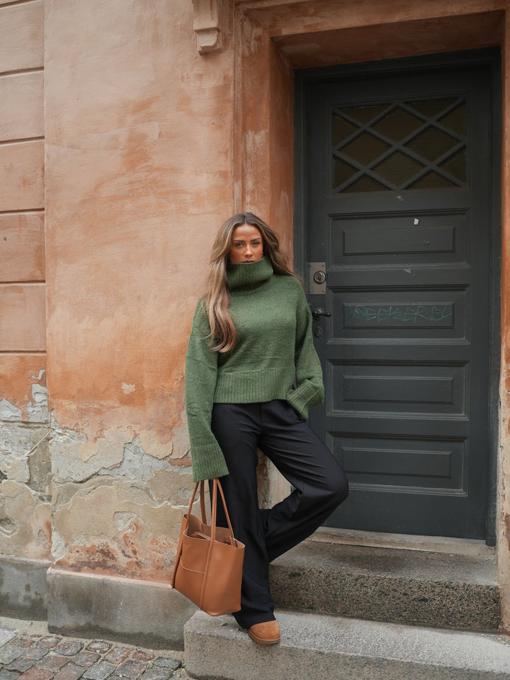 Elly High Neck Knit - Dark green