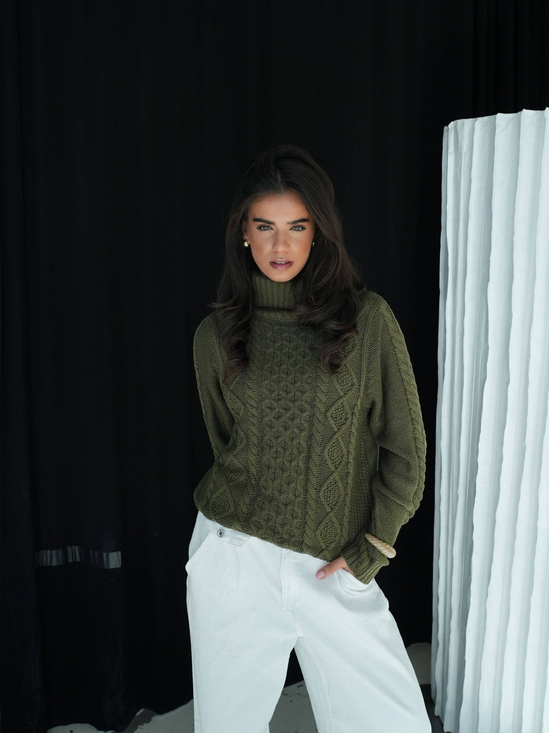 Elvira turtleneck sweater - Dark green