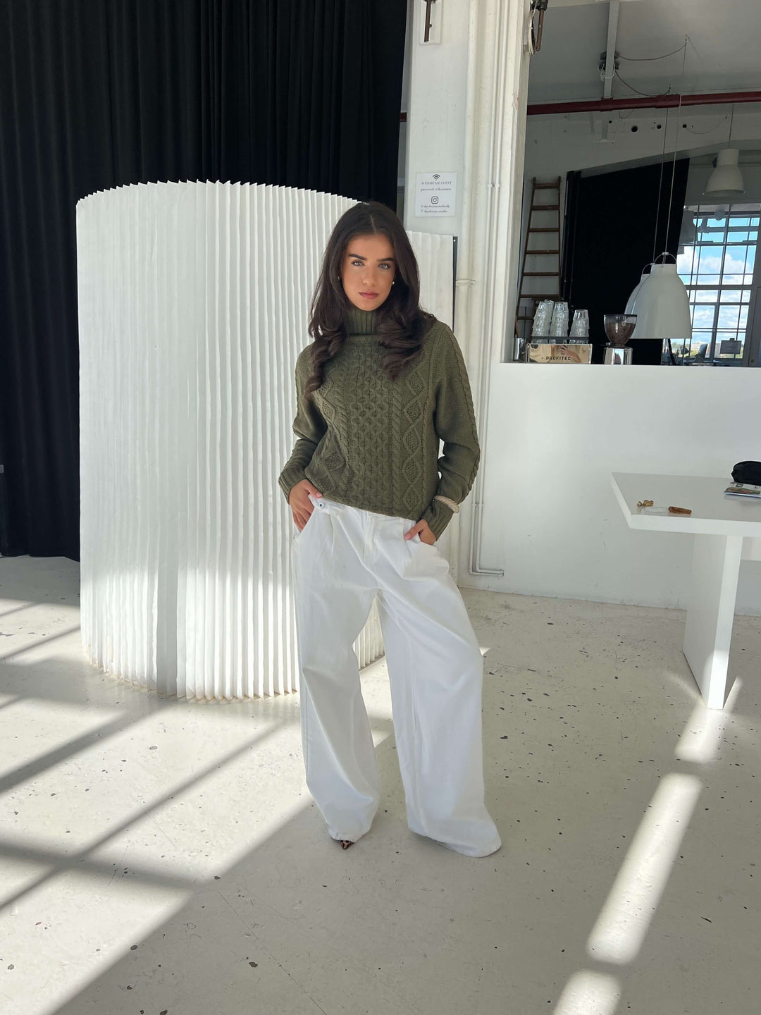 Elvira turtleneck sweater - Dark green