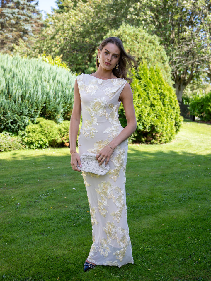 Kivo maxi mesh dress - Light yellow