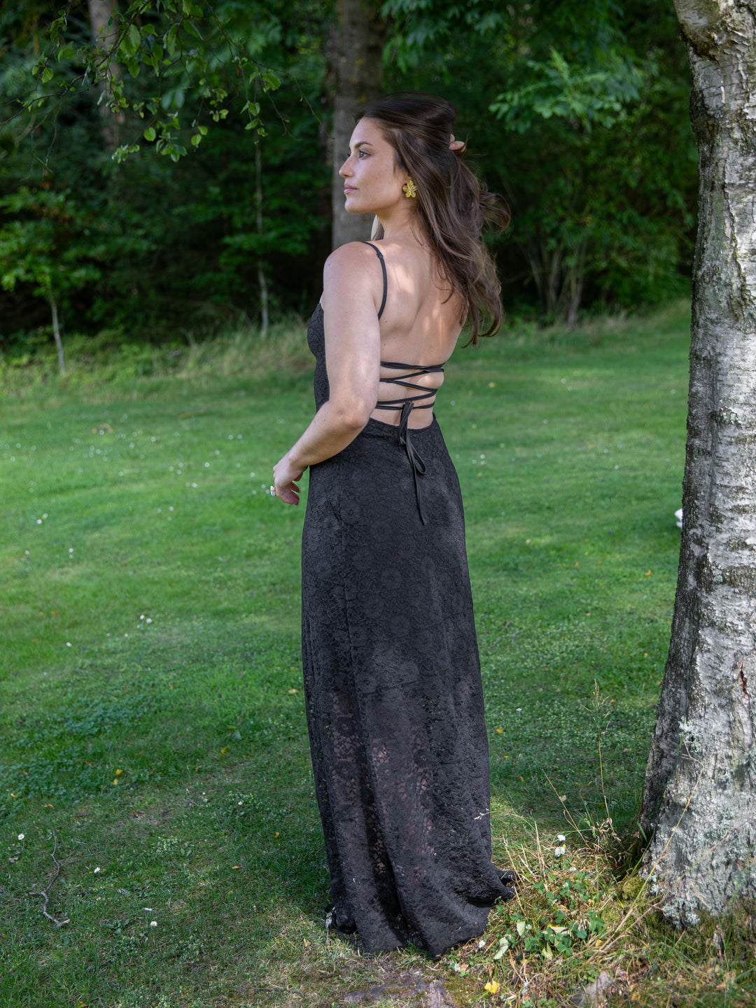 Oura maxi lace dress - Black