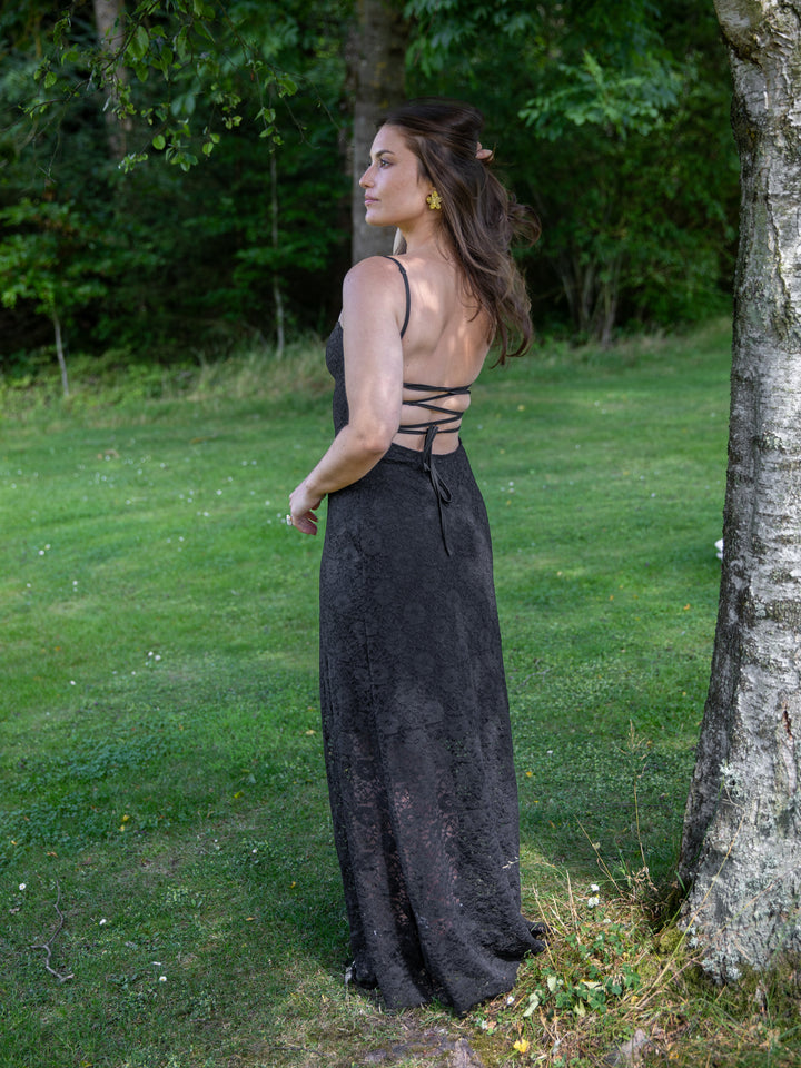 Oura maxi lace dress - Black