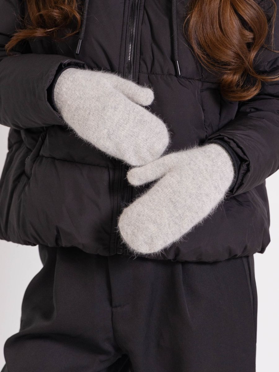 Flora mittens - Light gray