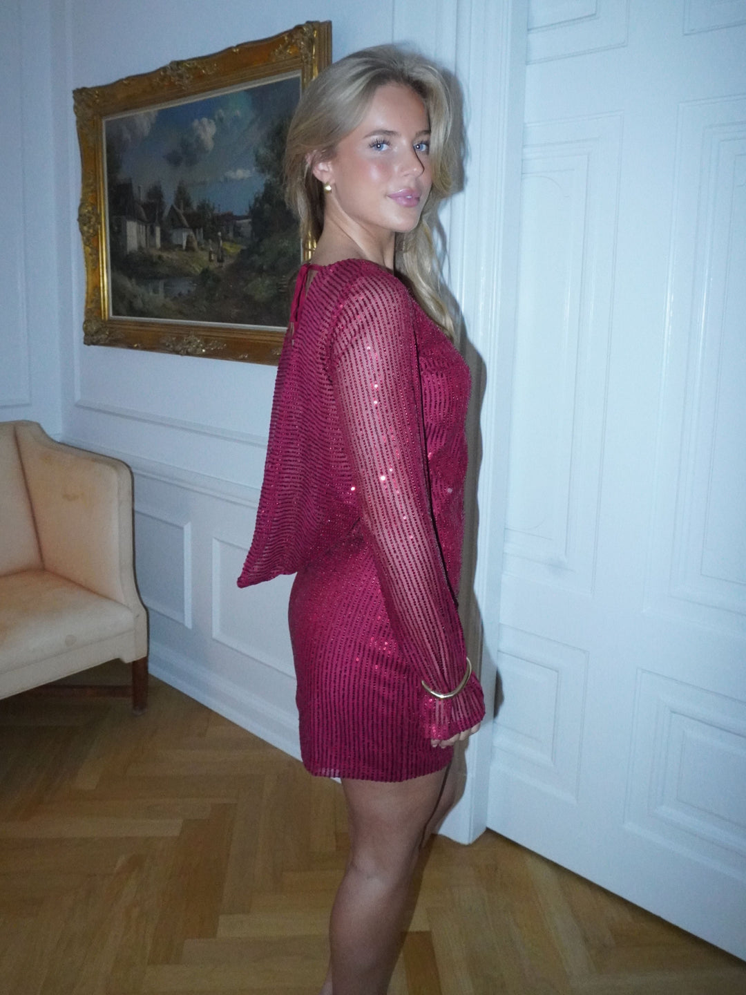 Giulia glitter dress - Dark red