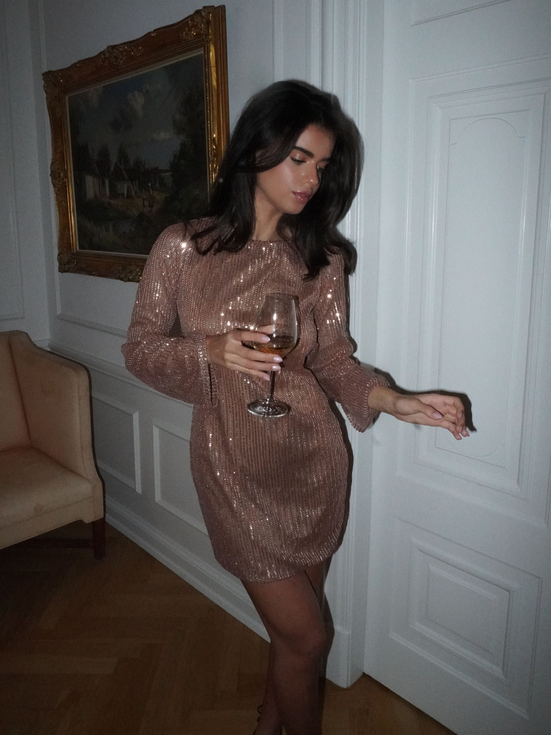 Giulia glitter dress - Brown