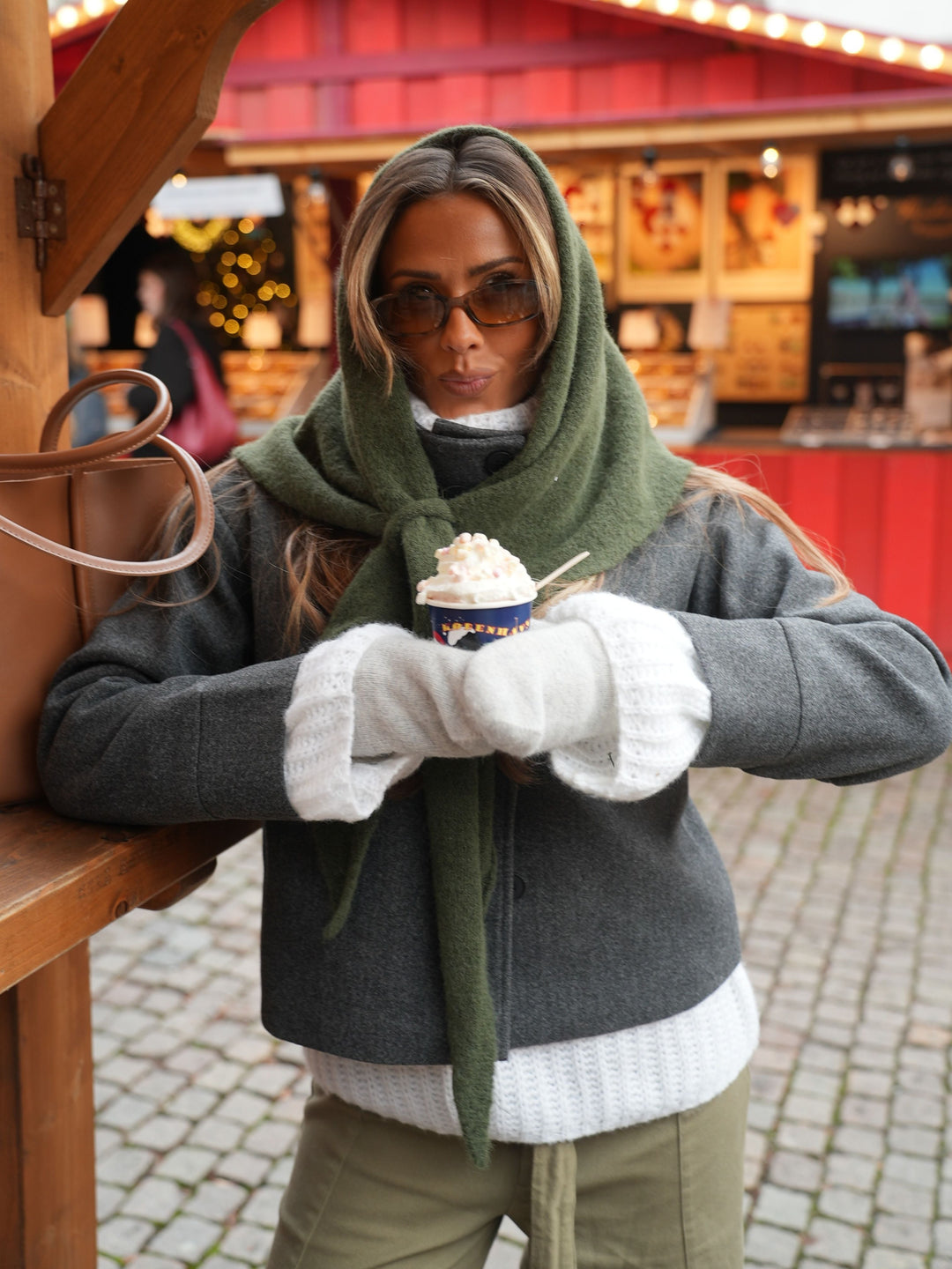 Gyda Mohair Scarf - Dark green