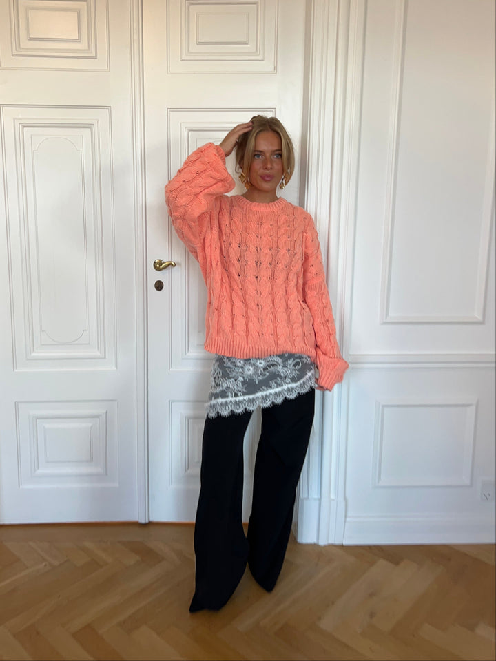 Anora chunky knit sweater - Peach