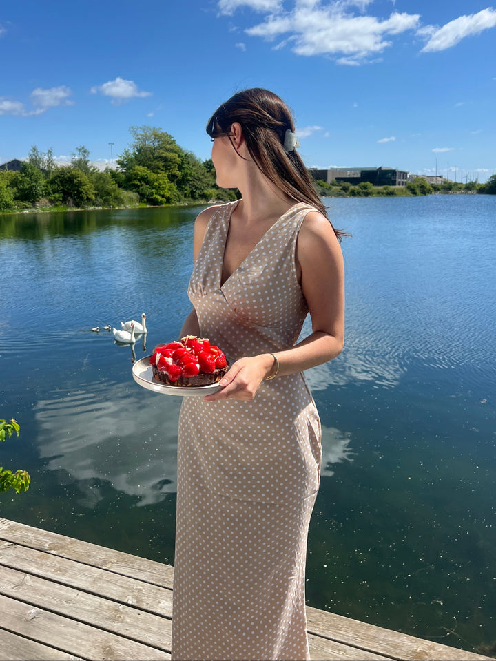 Vida polka dot dress - Beige